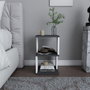 Hanah Home Mesilla de Noche Escandinava Antracita Blanco 29.6x29.6x49.4 cm